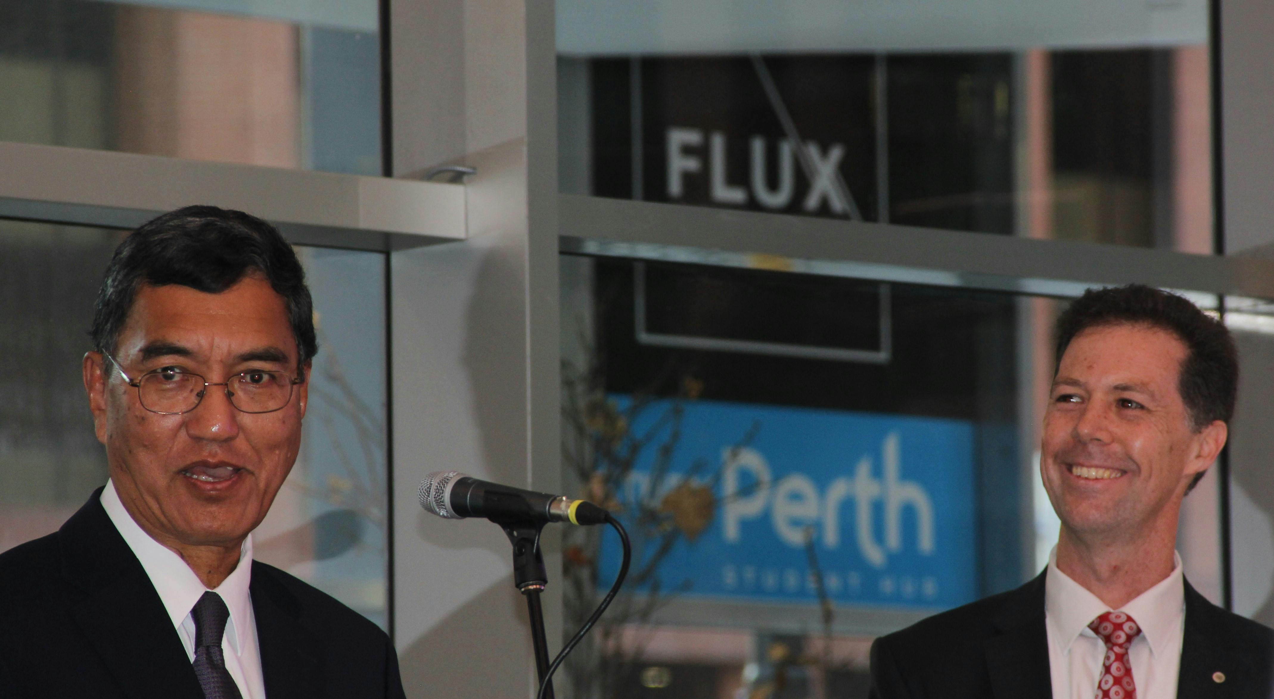 UWA Vice Chancellor Professor Amit Chakma and Professor Eric May