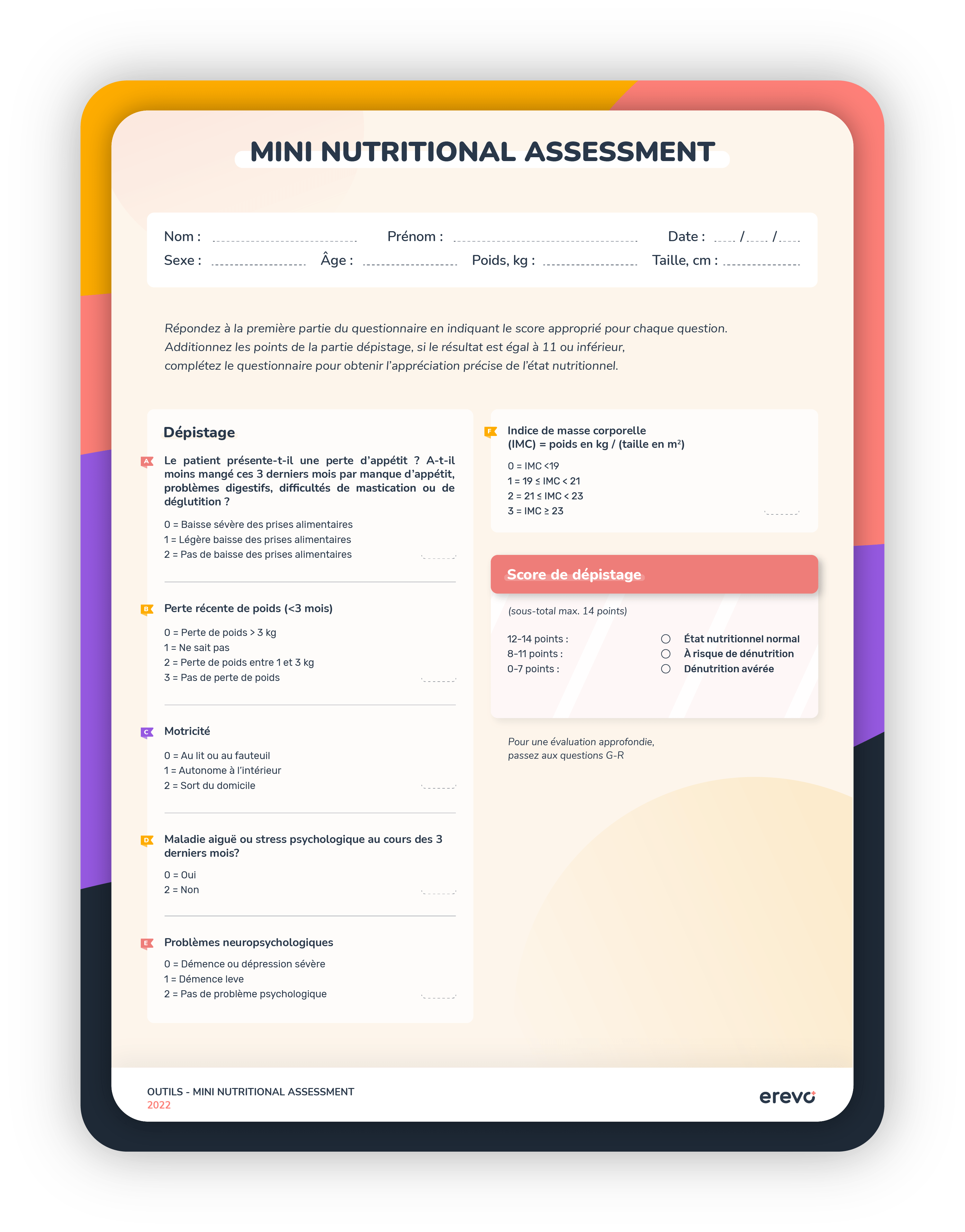 Mini Nutritional Assessment (MNA®) - Erevo Formation