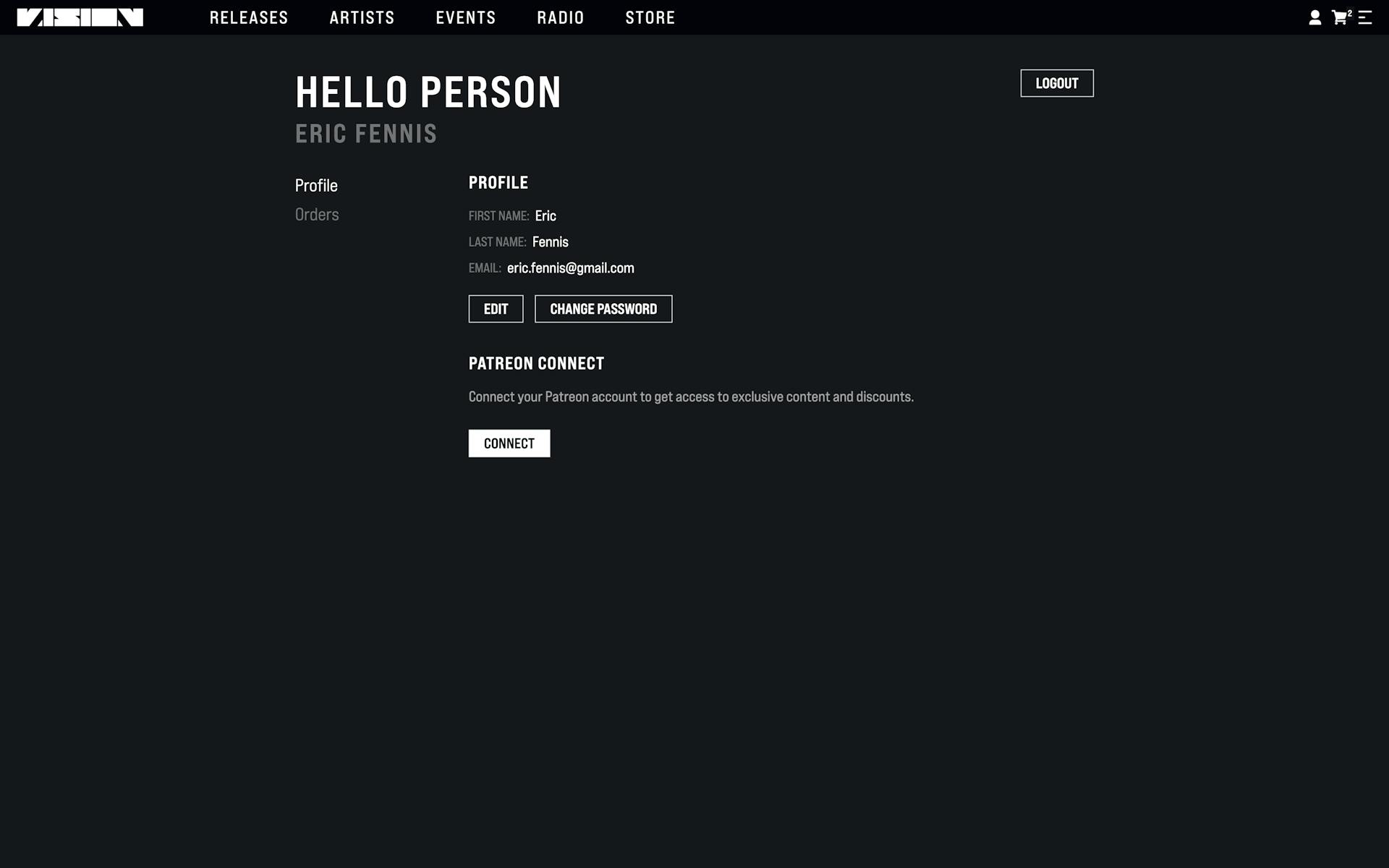 User dashboard
