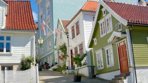 Gamla trähus i Bergen i Norge.