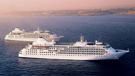 Fartygen Cloud och Wind från Silversea Cruises.