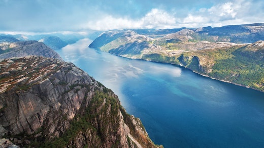 Fjällplatån Preikestolen i Stavanger i Norge.