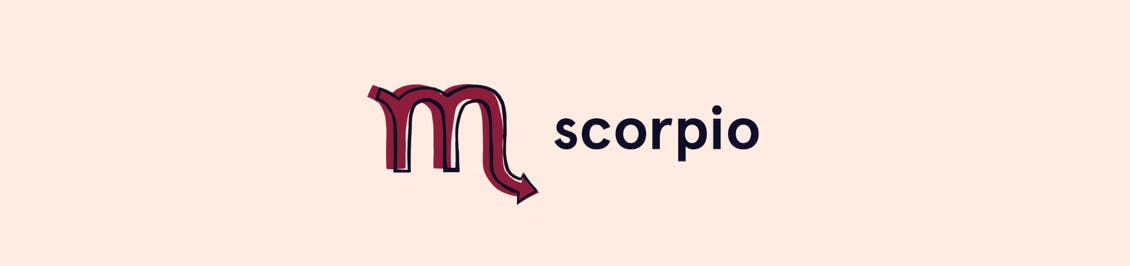 Image of creative symbol for zodiac sign for scorpio as a header for esalon's color horoscope featured in color mastery