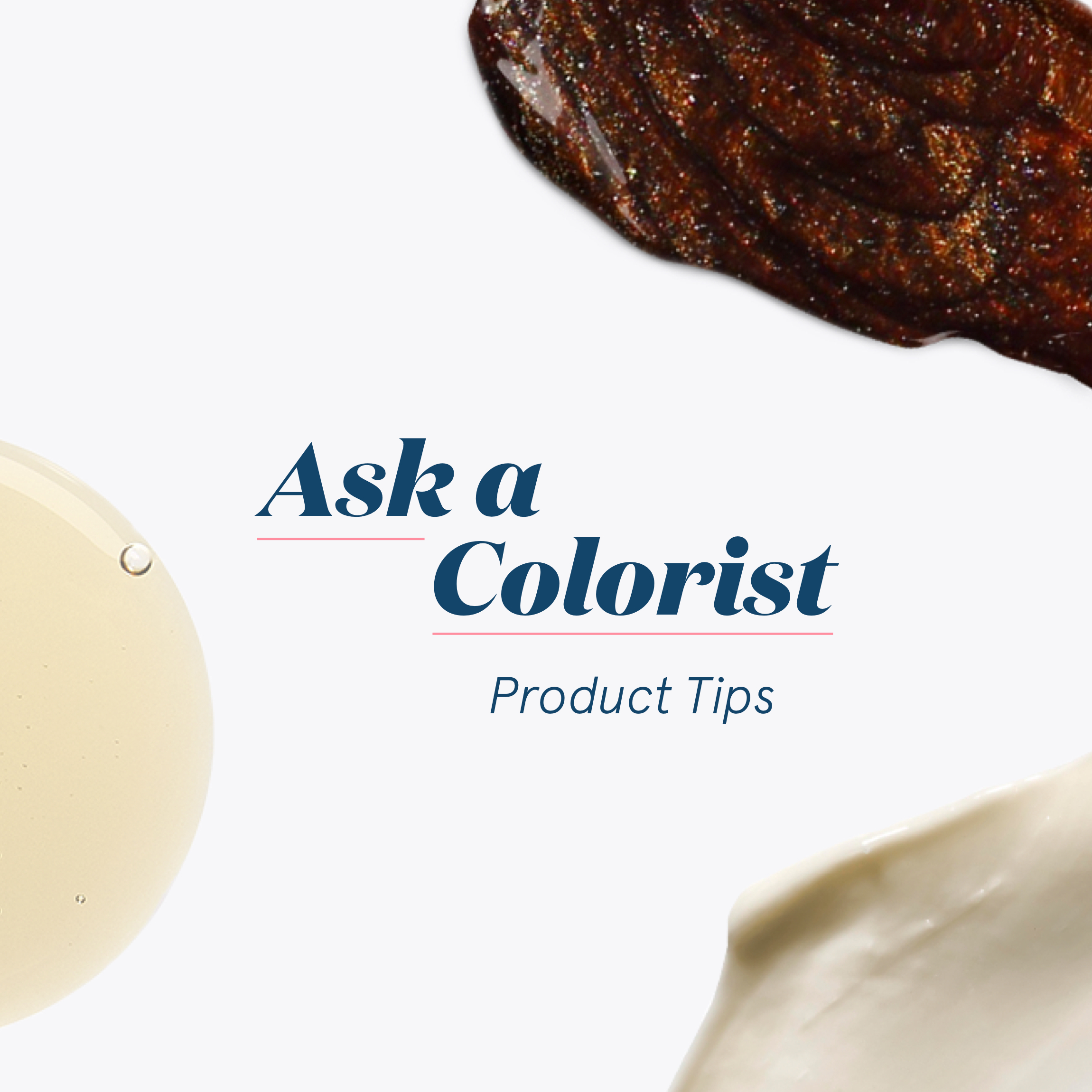 Image of color care product swatches on a white background with 