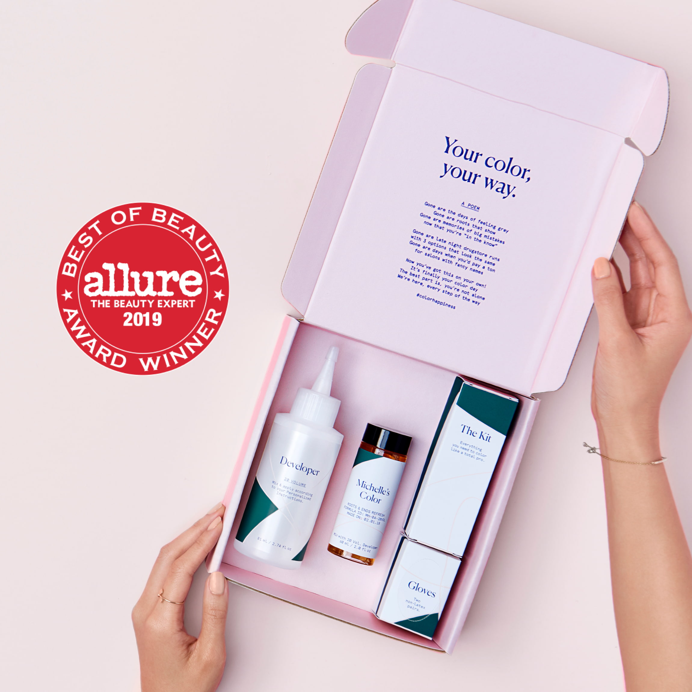 Image of esalon color set with allure seal for winning Allure's Best of Beauty for 2019