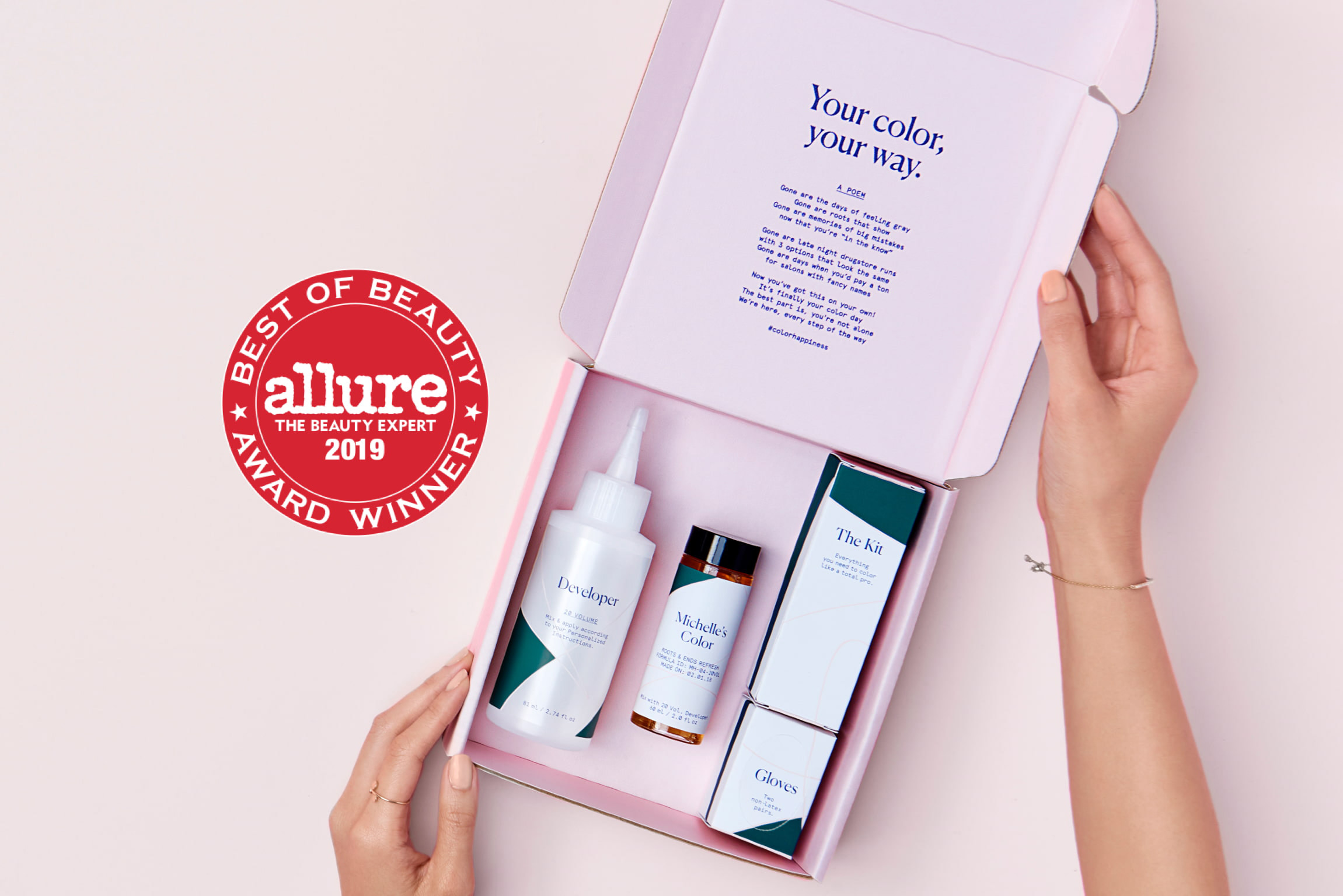 Image of esalon color set with allure seal for winning Allure's Best of Beauty for 2019