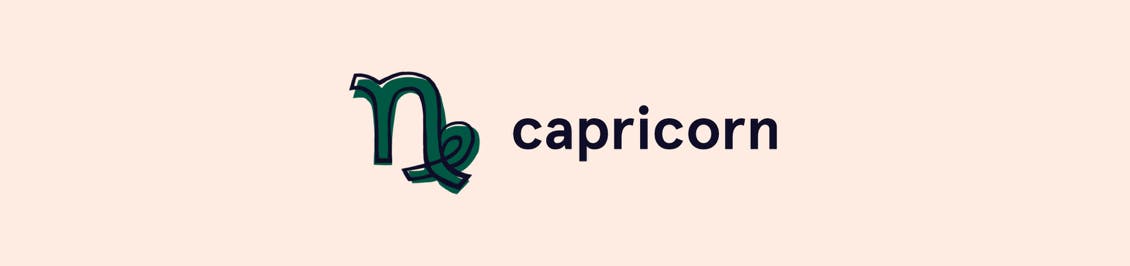 Image of capricorn zodiac symbol as header in color horoscope section featured in color mastery