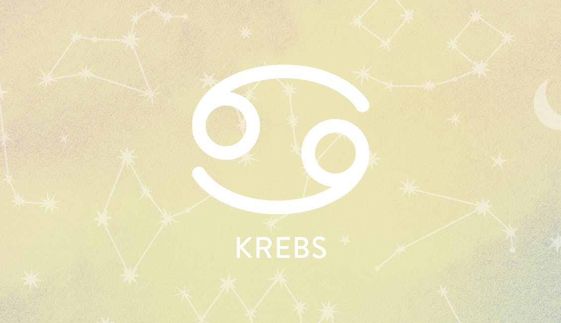 Das Tierkreissymbol für Krebs mit Konstellationen im Hintergrund