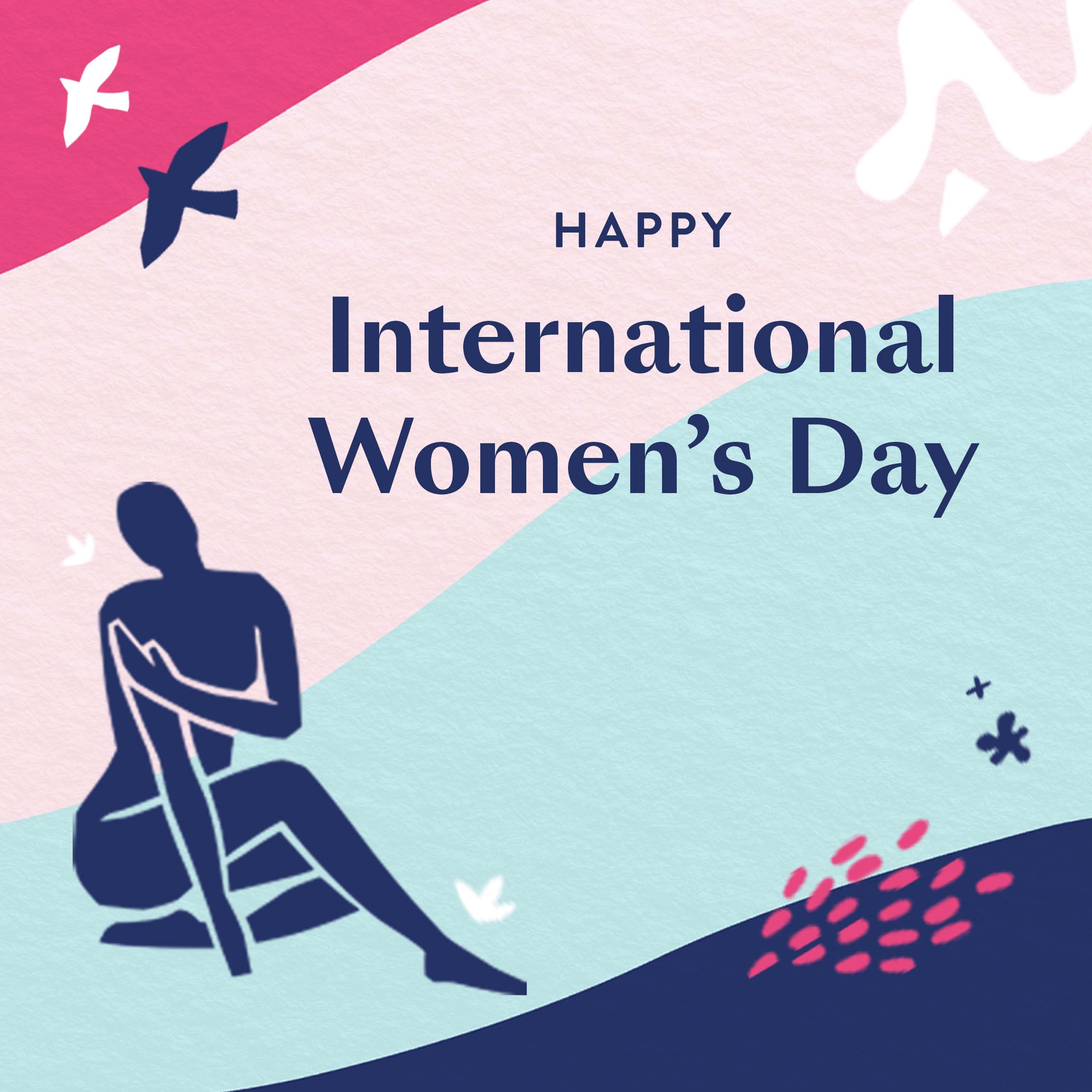 Graphic that says Happy International Women's Day