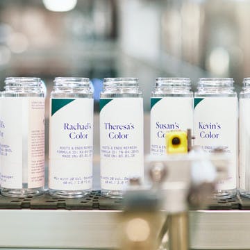 Image of eSalon custom color bottles ready for custom color