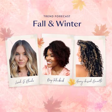 Three women with different hair types and textures sporting our fall and winter hair color trends. 