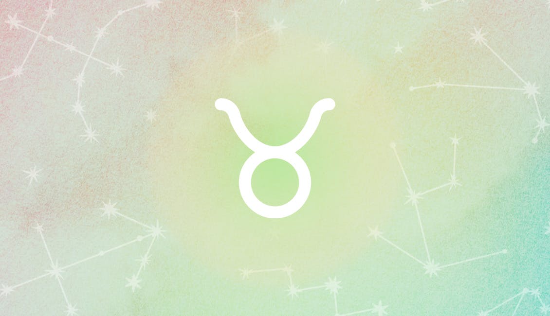 Taurus symbol with a celestial background