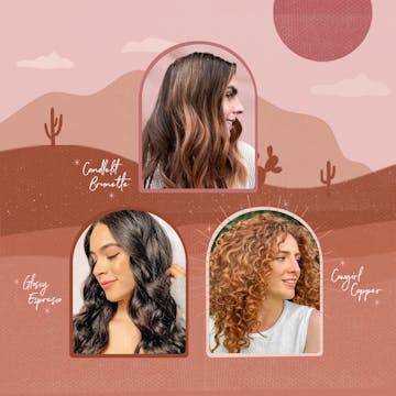 Three women showing off three different hair color trends. 