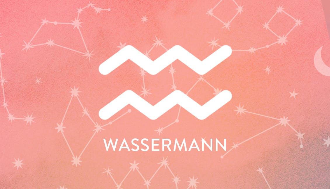 Das Tierkreissymbol für Wassermann mit Konstellationen im Hintergrund