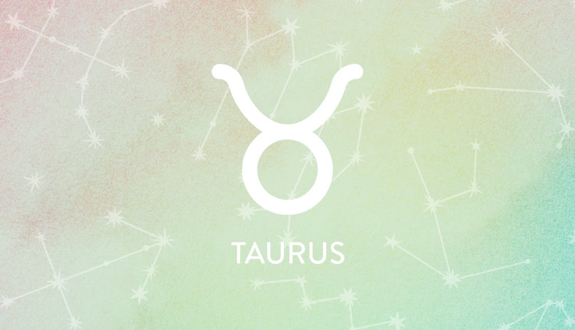 The Zodiac symbol for Taurus with constellations in the background