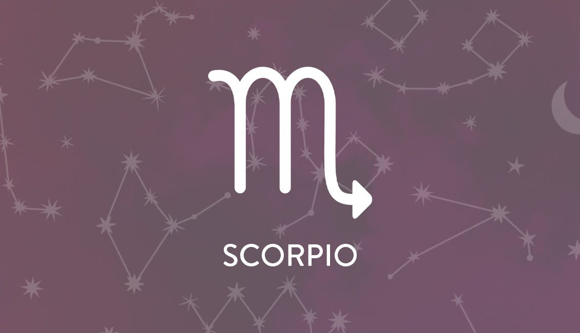 The Zodiac symbol for Scorpio with constellations in the background