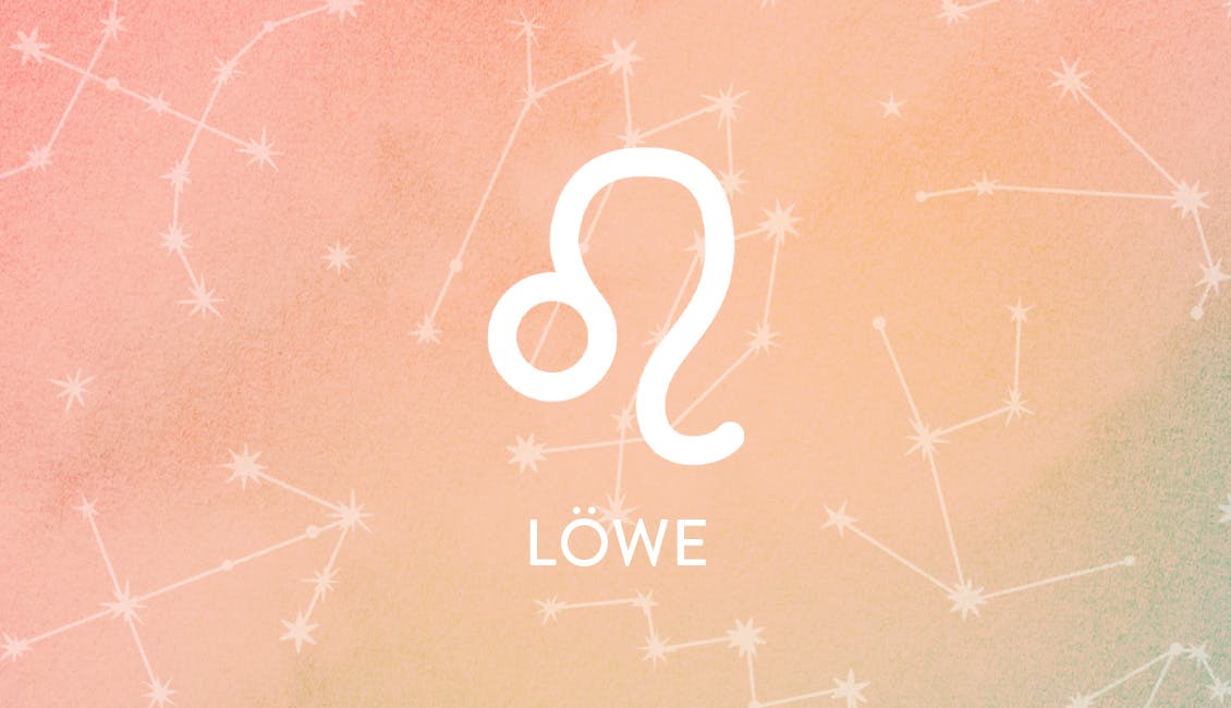Das Tierkreissymbol für Löwe mit Konstellationen im Hintergrund