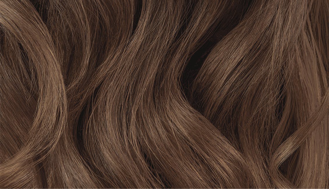 Swatch of brunette hair.