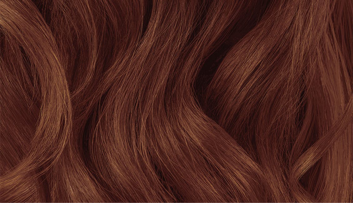 Swatch of red hair.
