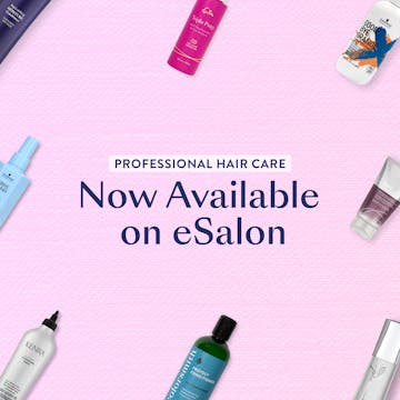 A collection of professional hair care products that are now featured in the eSalon shop. 