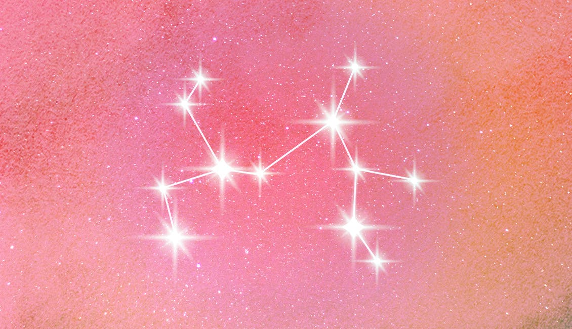 Sagittarius constellation with a starry background. 