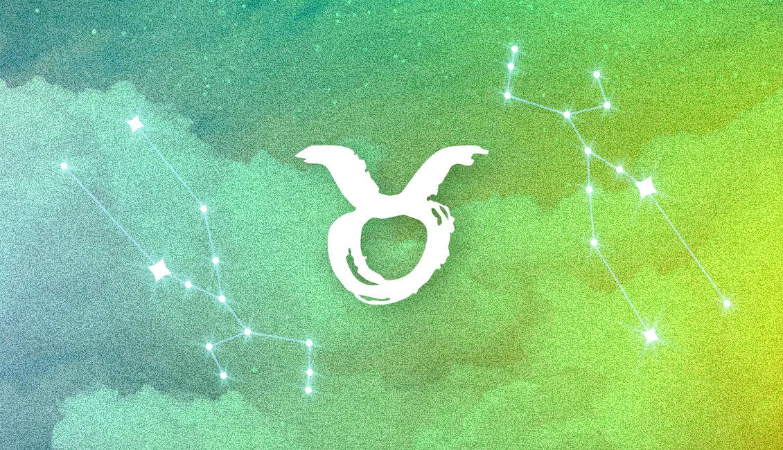 The Zodiac symbol for Taurus with a dreamy, celestial background.