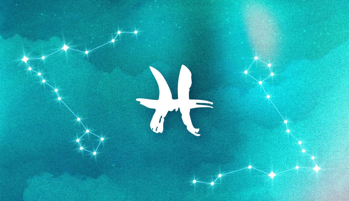 The Zodiac symbol for Pisces with a dreamy, celestial background.