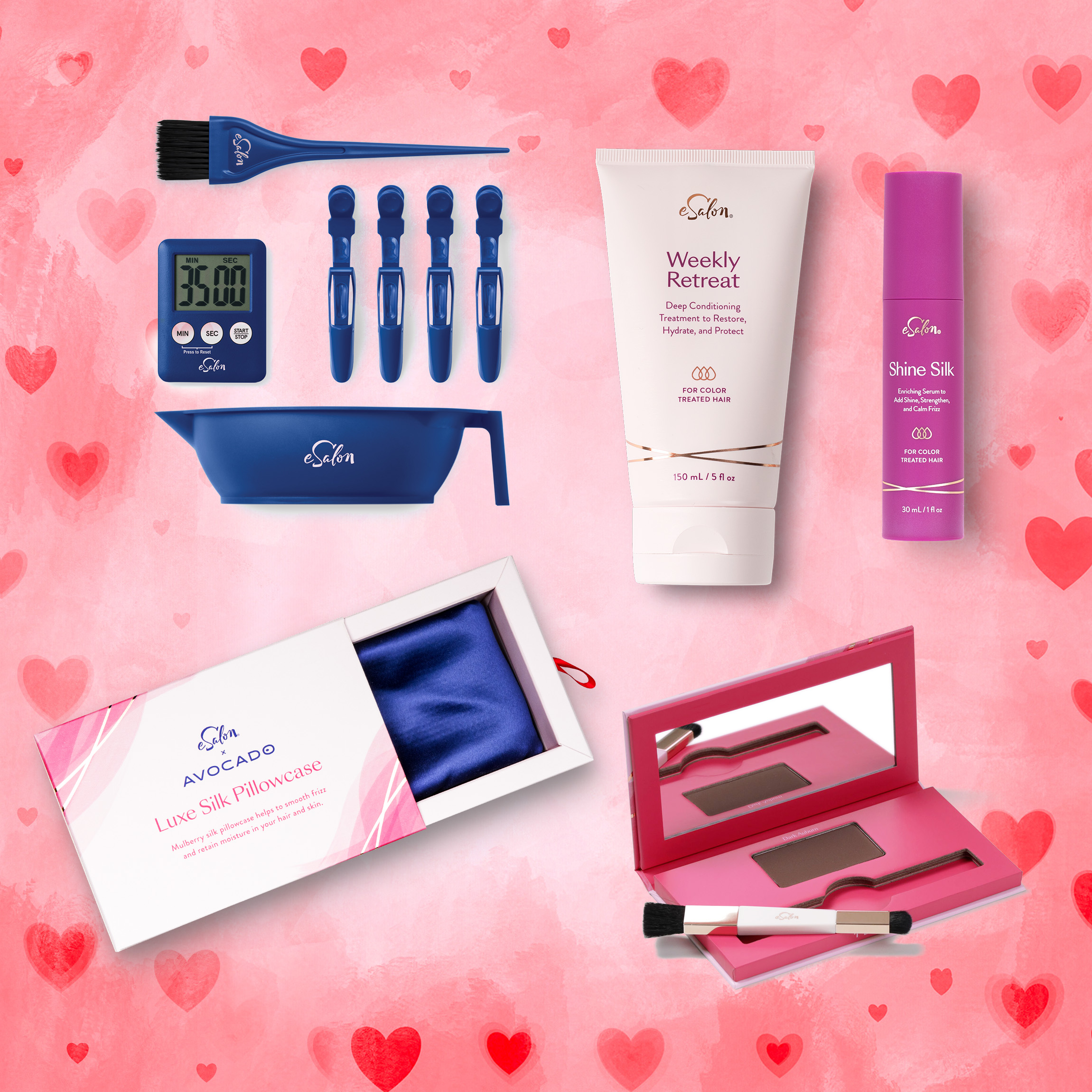 Collection of giftable hair care products from eSalon. 