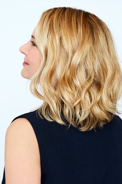 Image of esalon client Victoria's custom deep blonde hair color