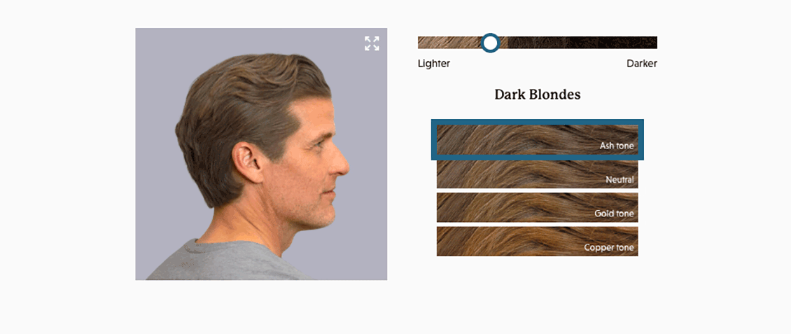 Widget image from the Colorsmith just for men custom hair color quiz 