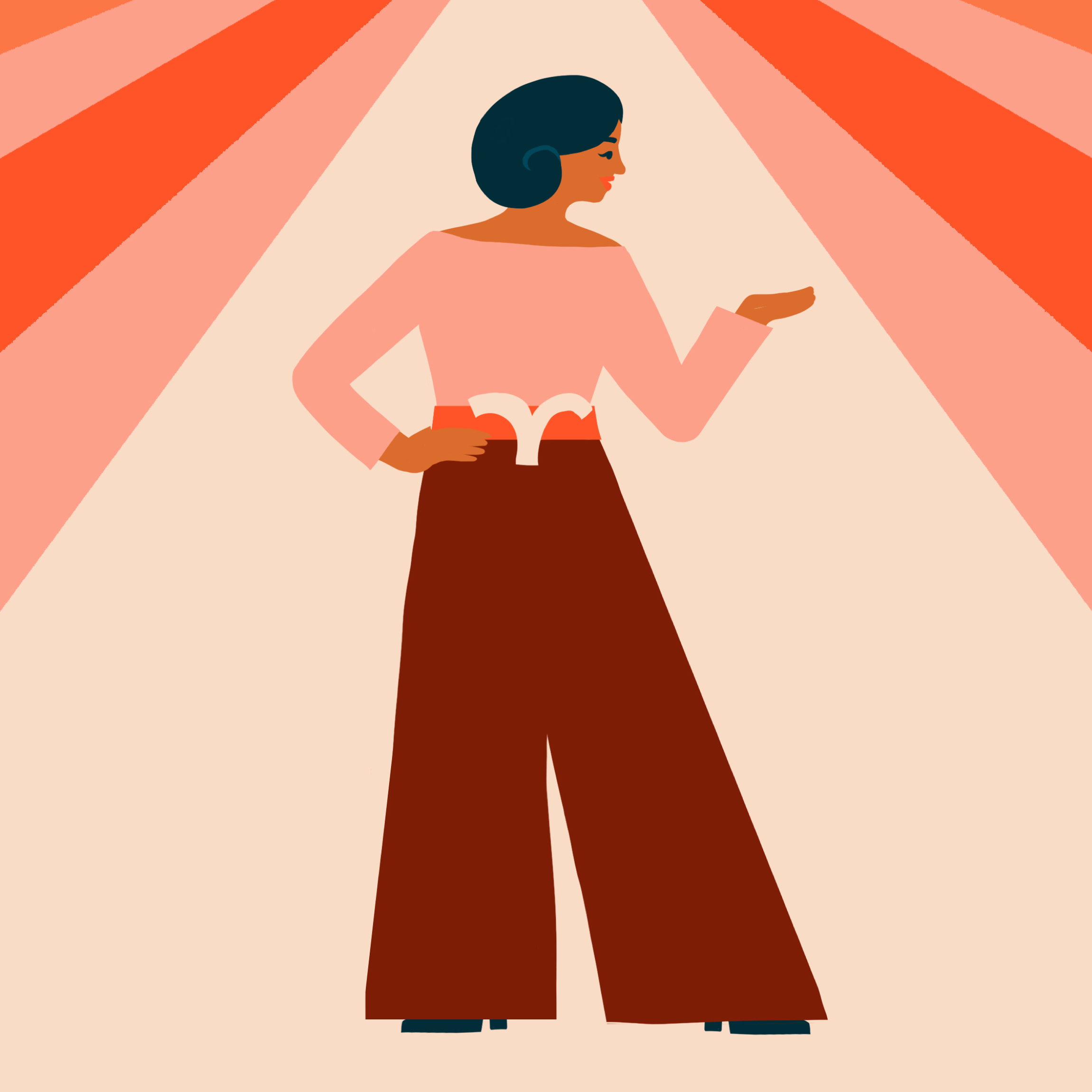 Mujer Aries con color personalizado marrón oscuro