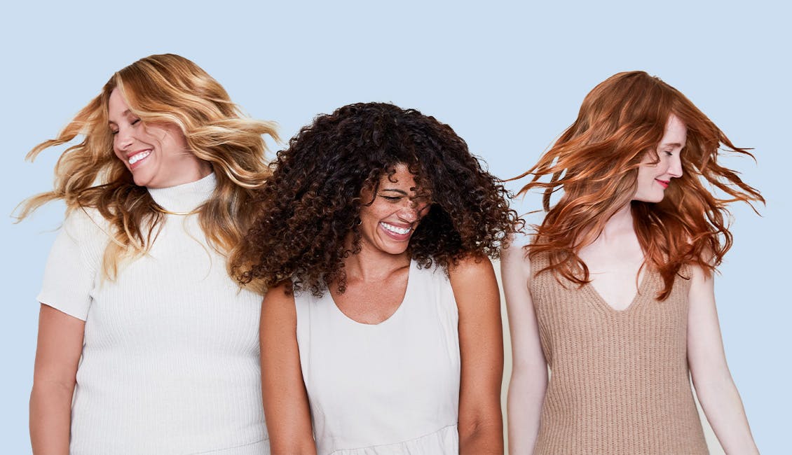 Three women with radiant hair color 
