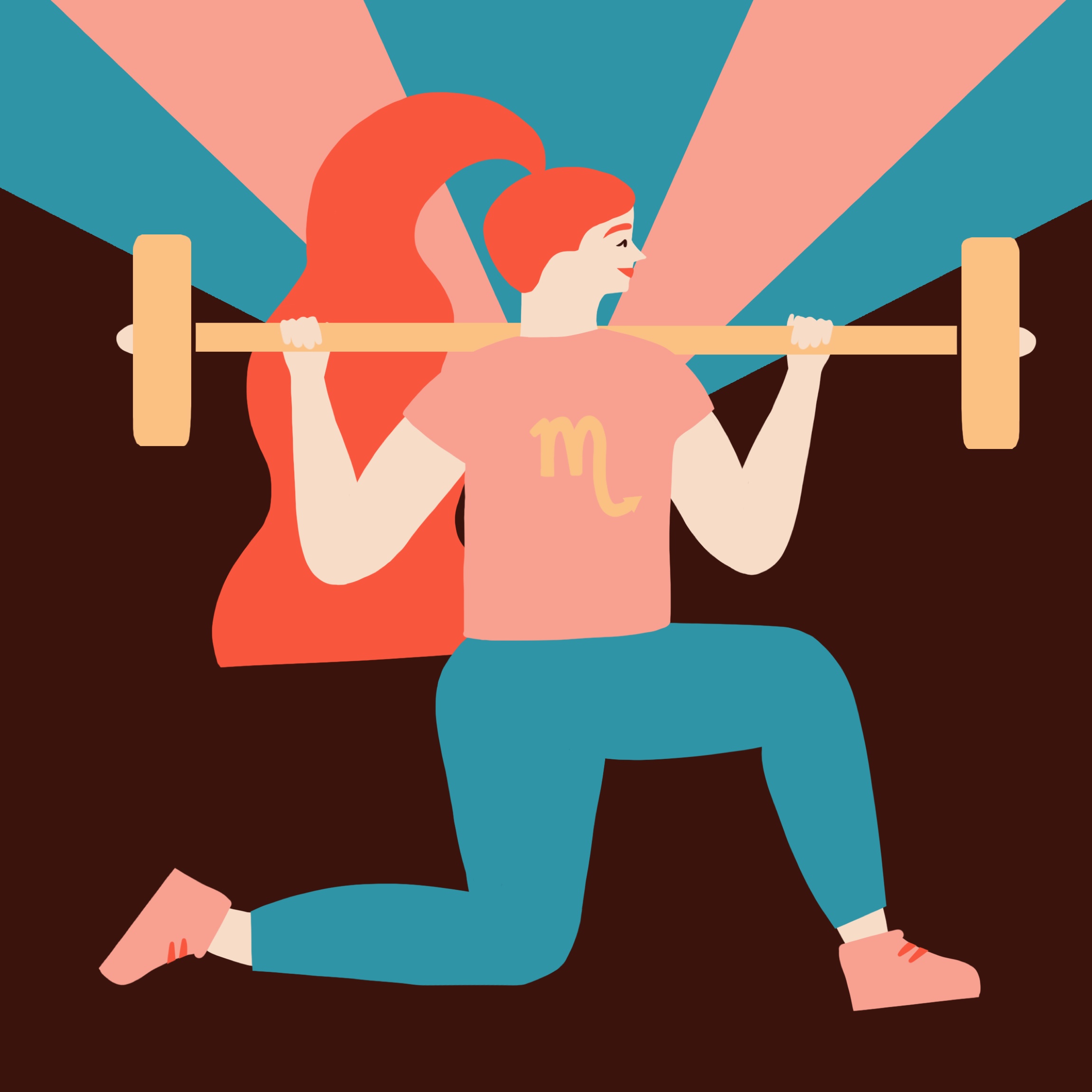 eSalon Scorpio woman showing off custom copper hair color. 