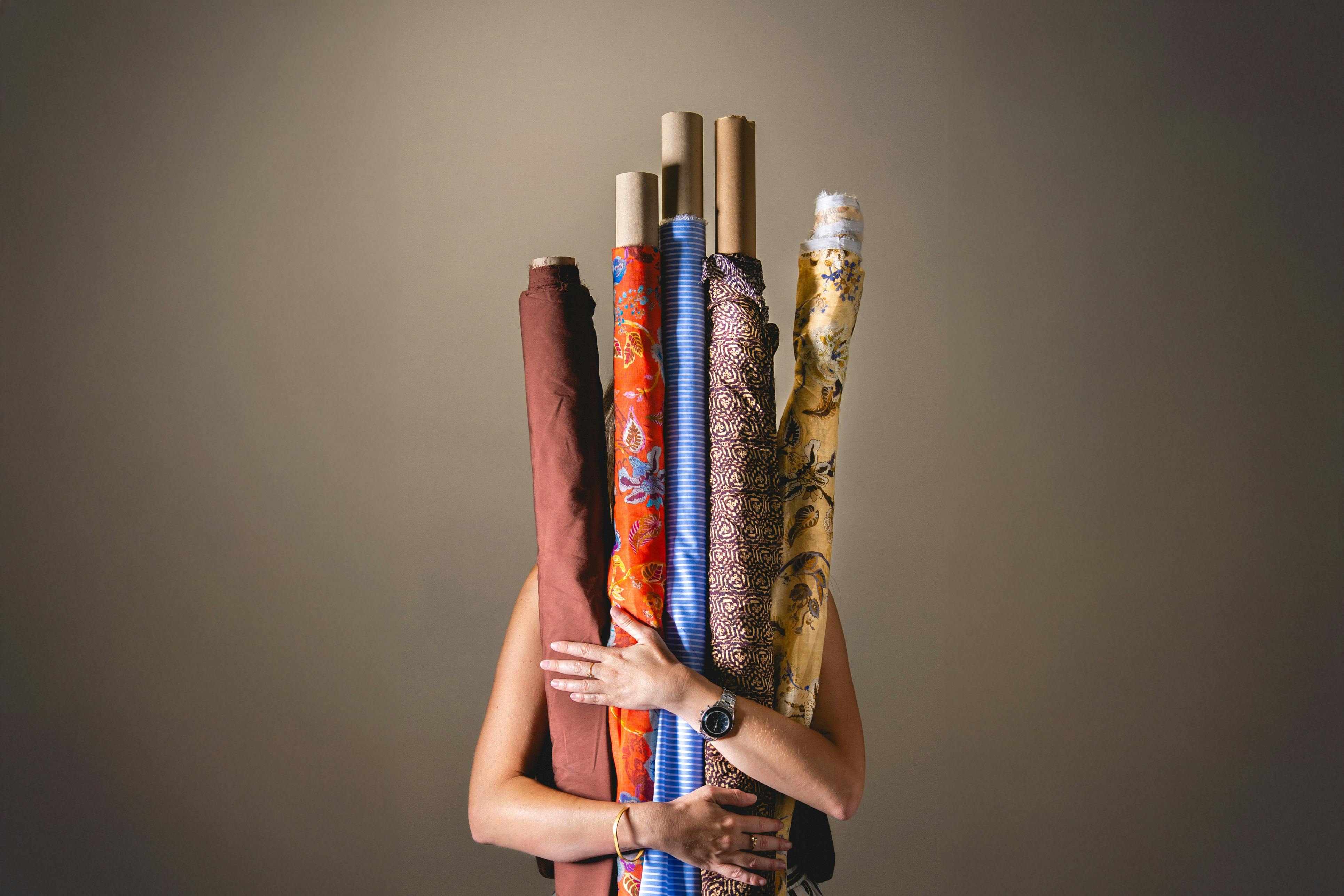 Diferentes diseños de telas y patrones.