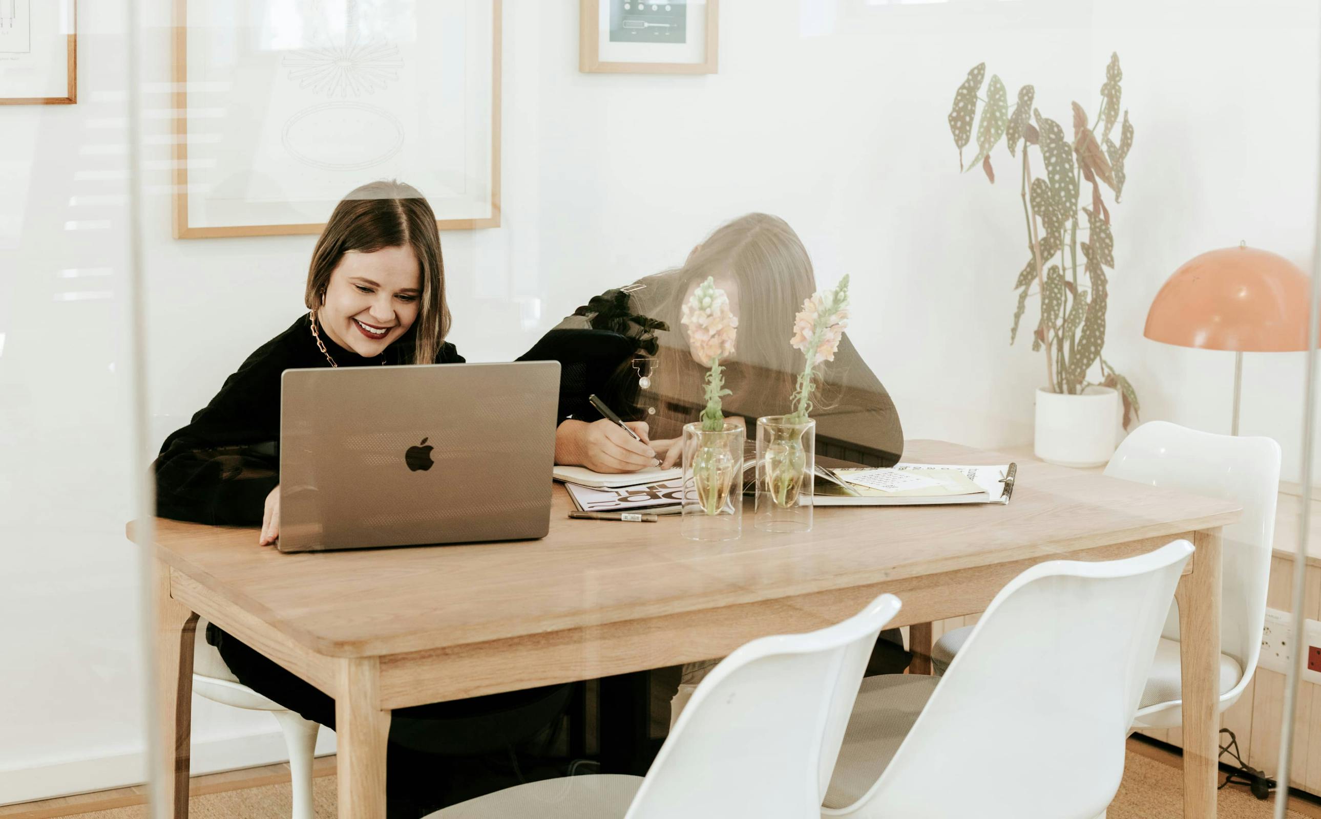 Editorial grid layout with typography and imagery