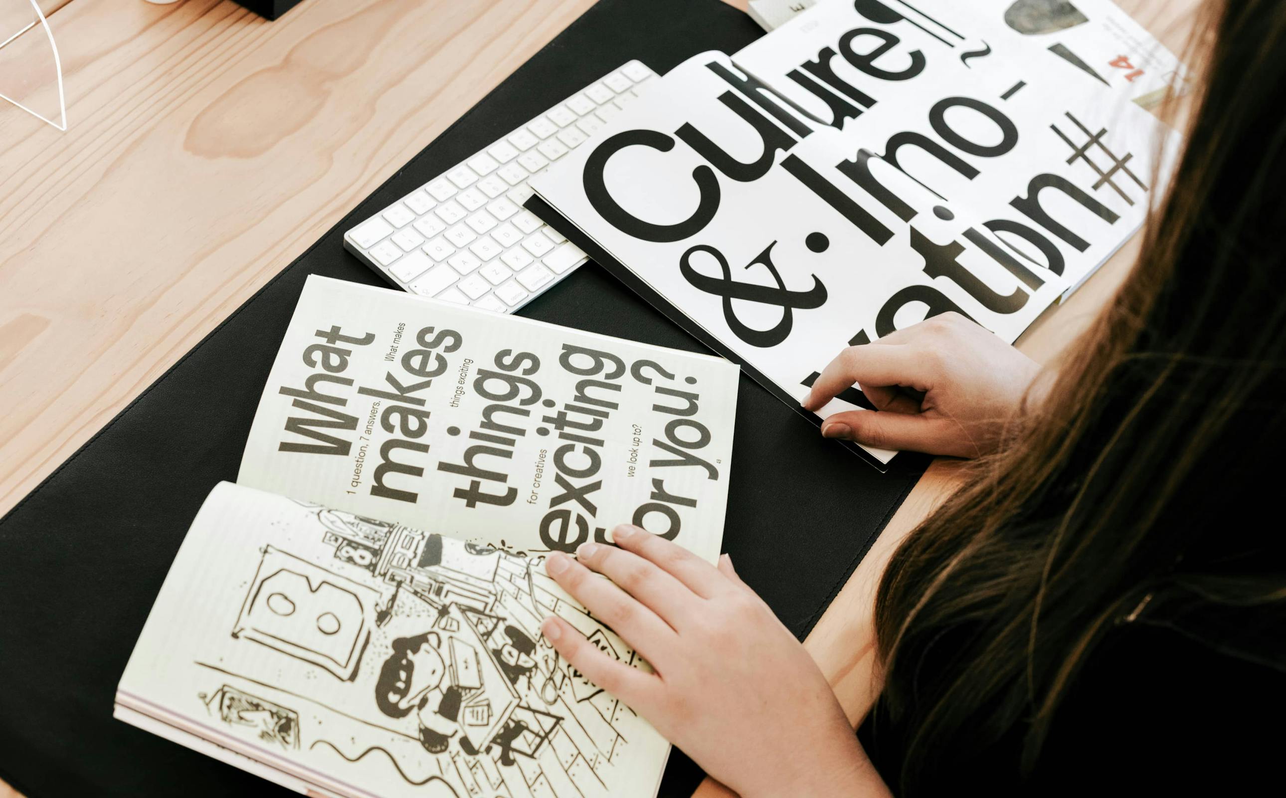 A minimal editorial layout with strong typography