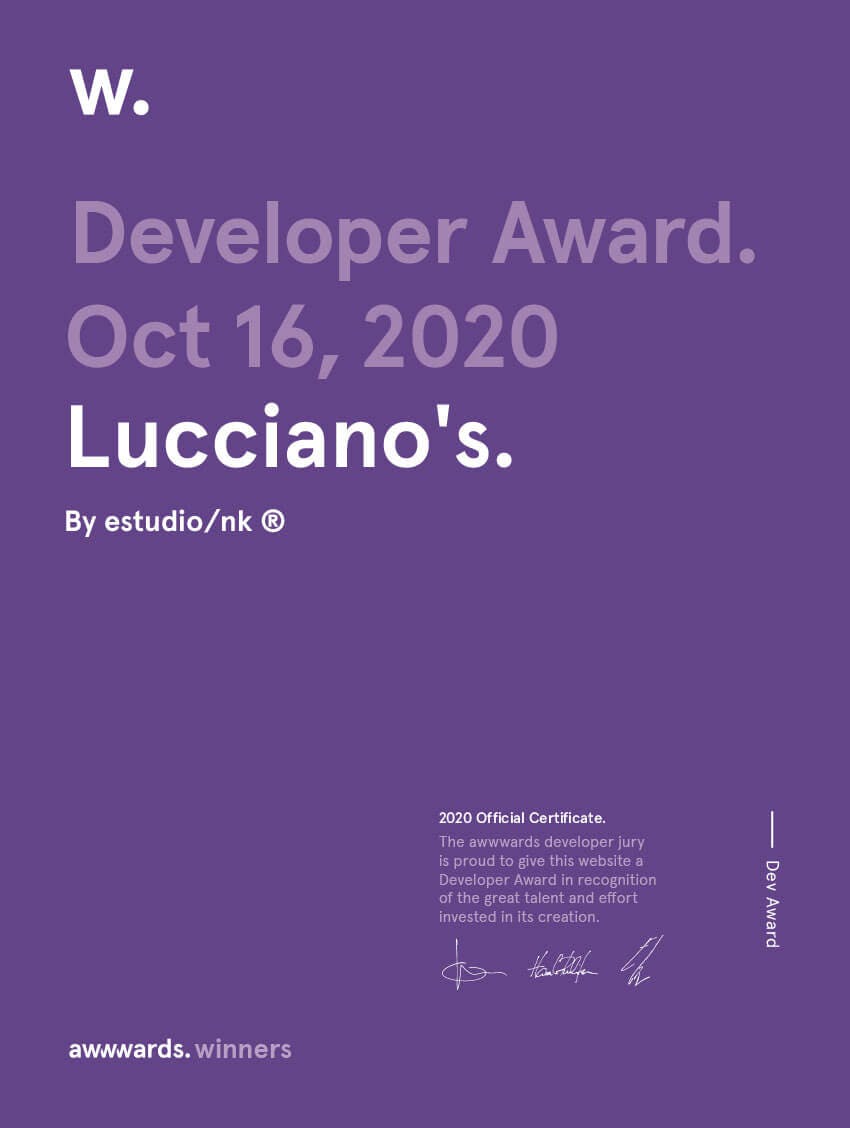 Developer Award Awwwards