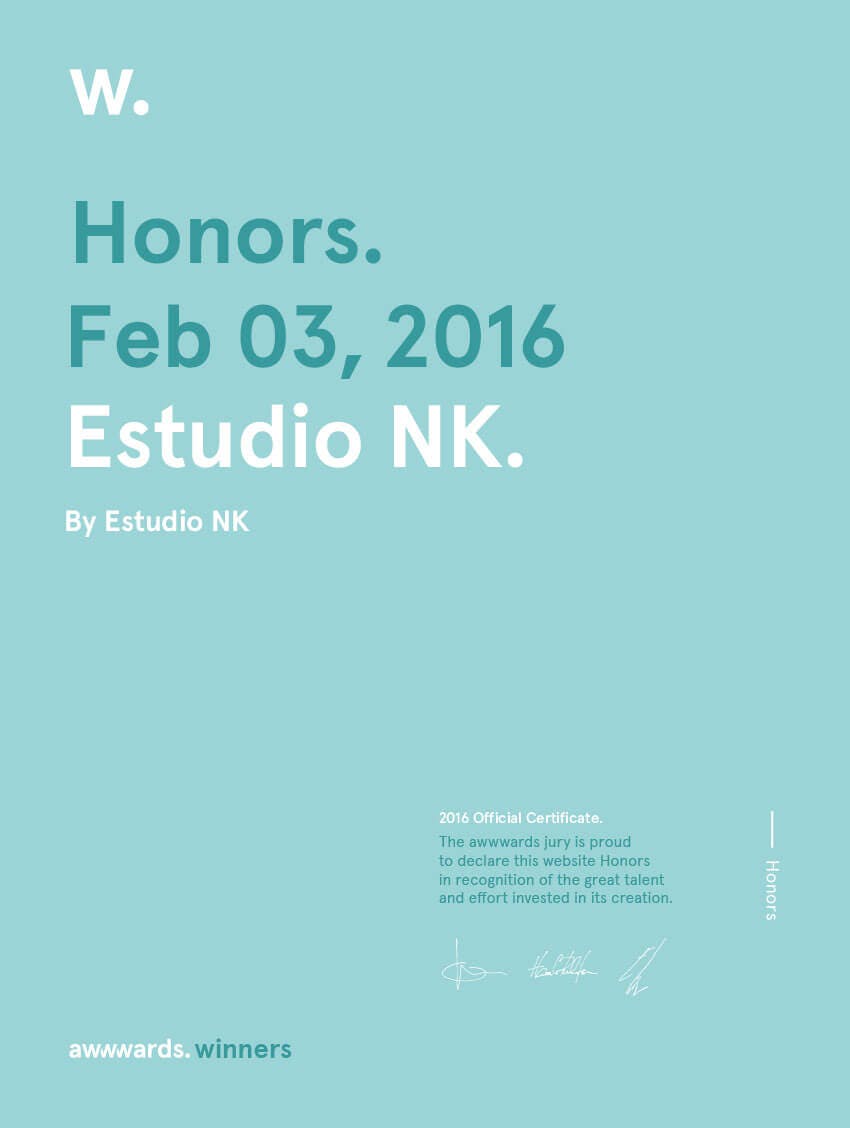 Honorable Mention Awwwards