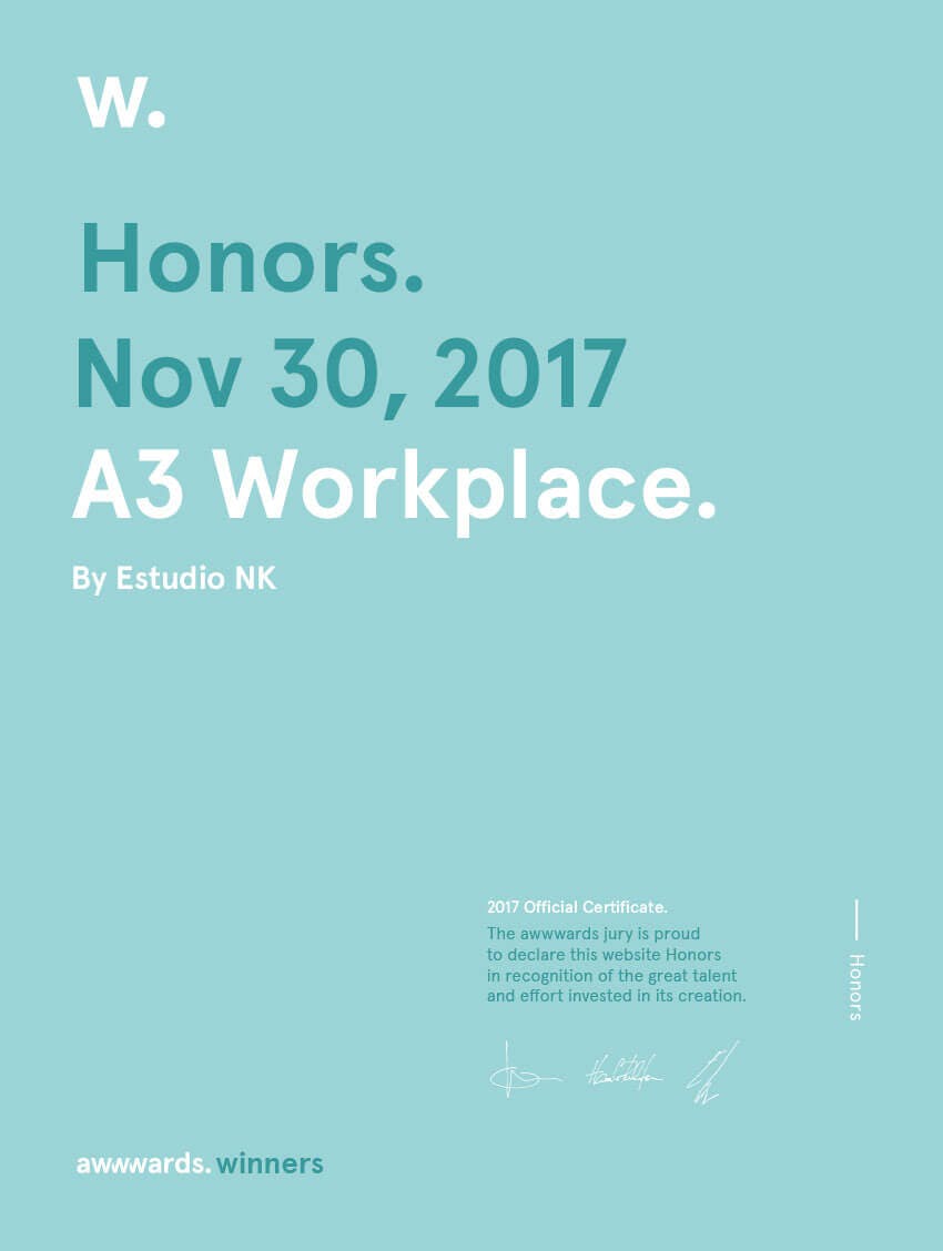 Honorable Mention Awwwards