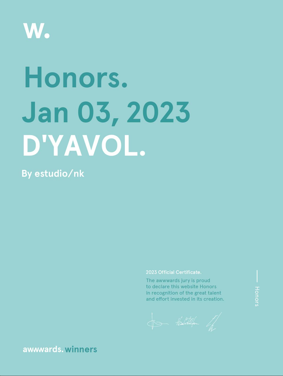 Honnorable Mention Awwwards