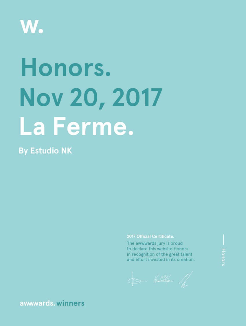 Honorable Mention Awwwards