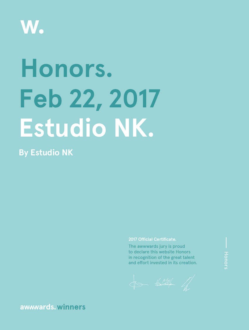 Honorable Mention Awwwards