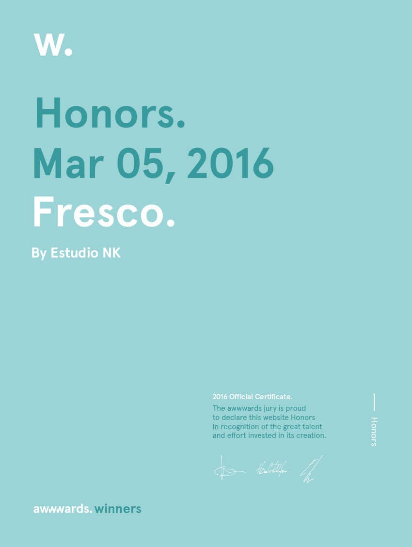 Honorable Mention Awwwards