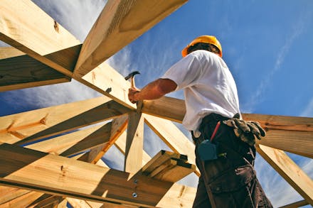 A man in a construction site.