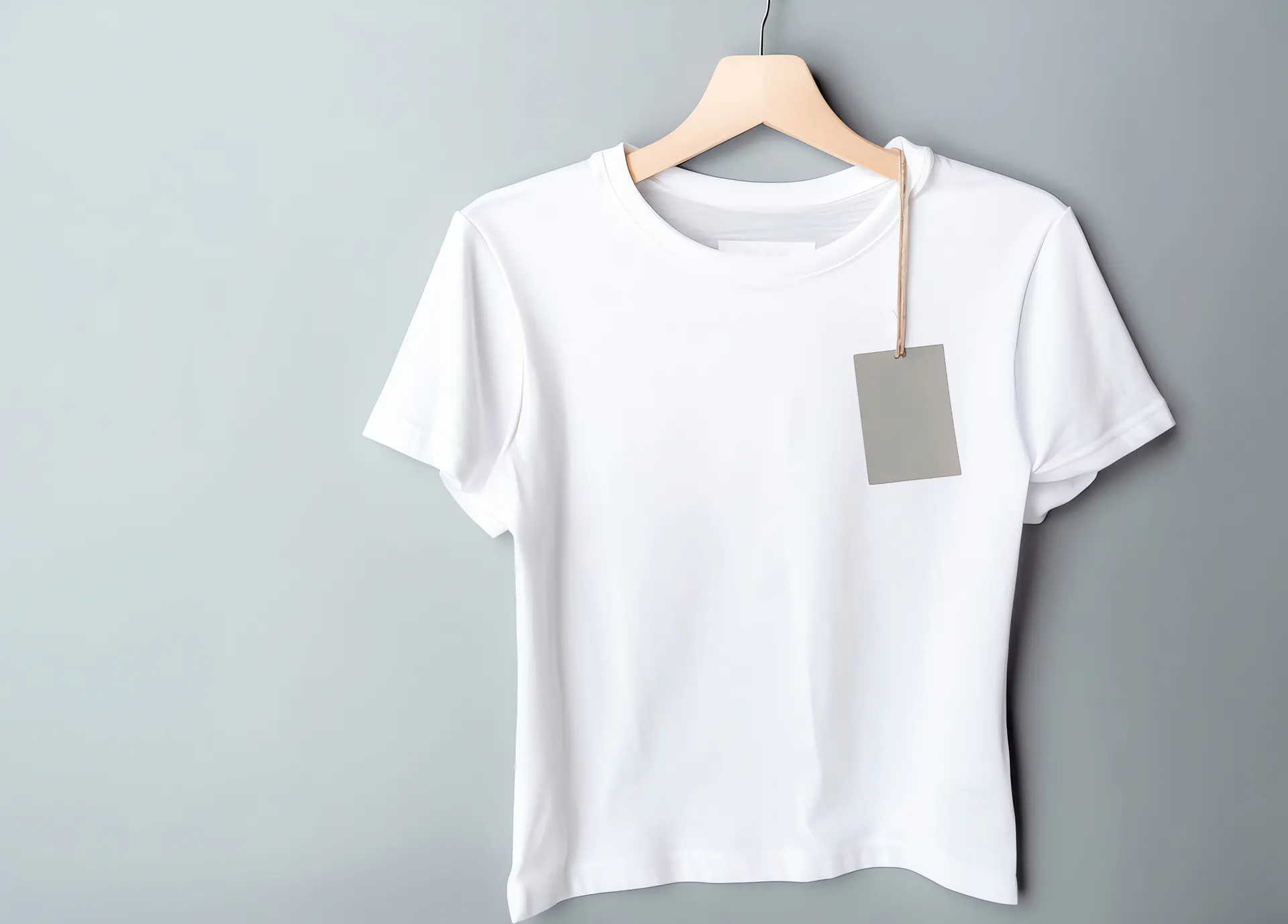 Camiseta e etiquetas brancas