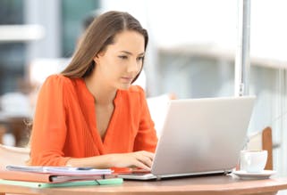 Woman on her computer