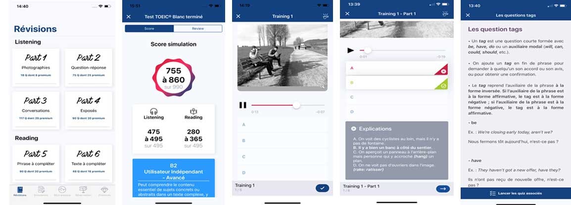 Capture d'écran de l'application Super Prépa for the TOEIC test