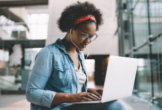 Woman on her computer
