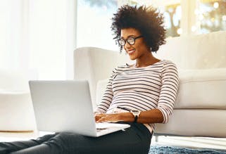 Young student on her computer