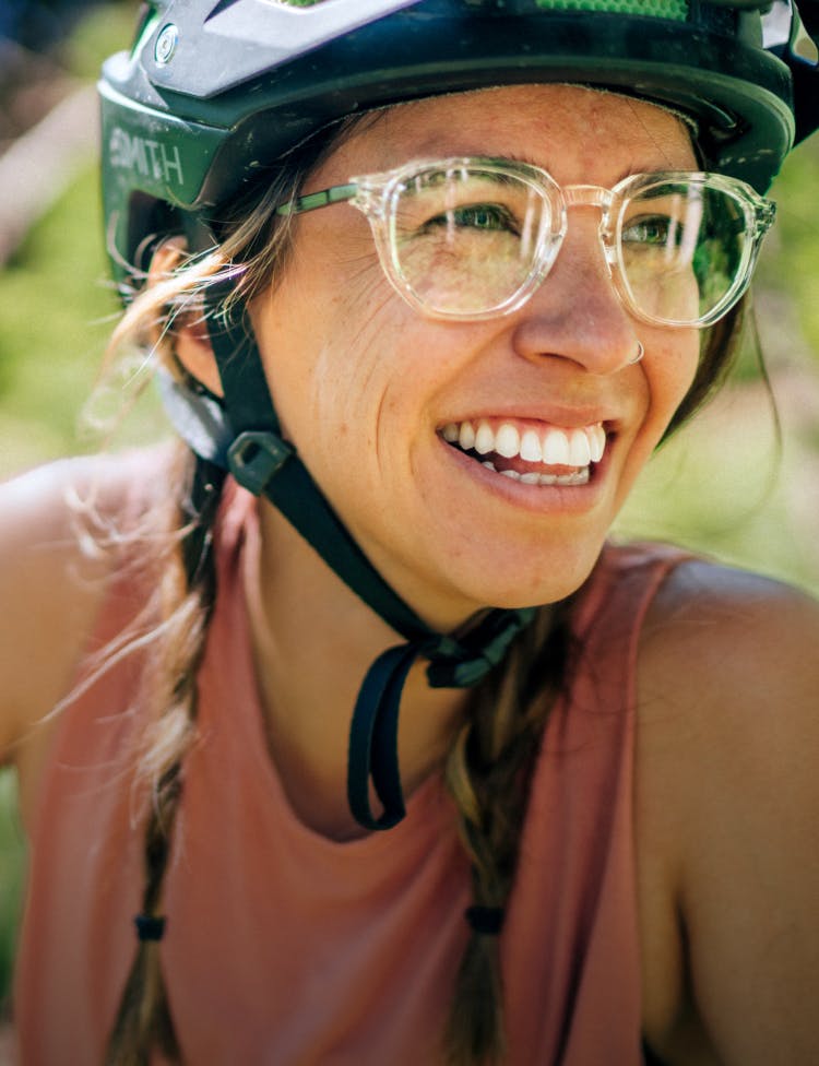 Cyclist wearing ROKA eyeglasses